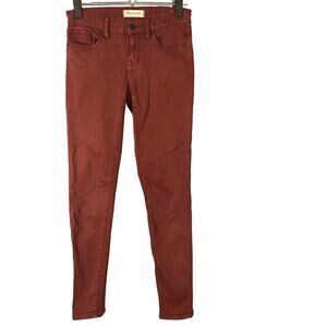 Madewell Maroon Low Rise Skinny Skinny Ankle Denim Jeans Women Sz 24